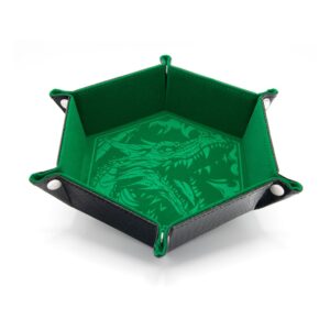 CritStones Folding Dice Tray Dragon Skin Edition Green