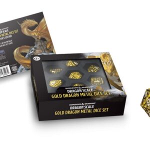 Набор металлических кубиков Dungeons & Dragons Premium Dragon Scale Gold (7)