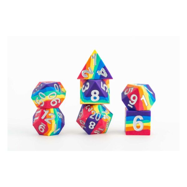 FanRoll terava servaga silikoonist täringute komplekt Rainbow (7)