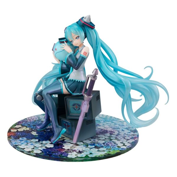 Mobile Suit Gundam x Hatsune Miku Lucrea PVC Statue Hatsune Miku x OO Gundam 45th Anniversary 17 см