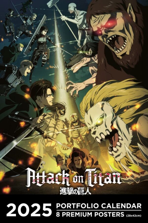 Attack on Titan portfoolio kalender 2025 *Engliskeelne versioon*