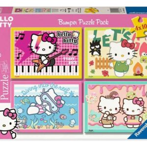 Hello Kitty Puzzle 4-Pack Let’s Go, Hello Kitty! (4×100 Pieces)