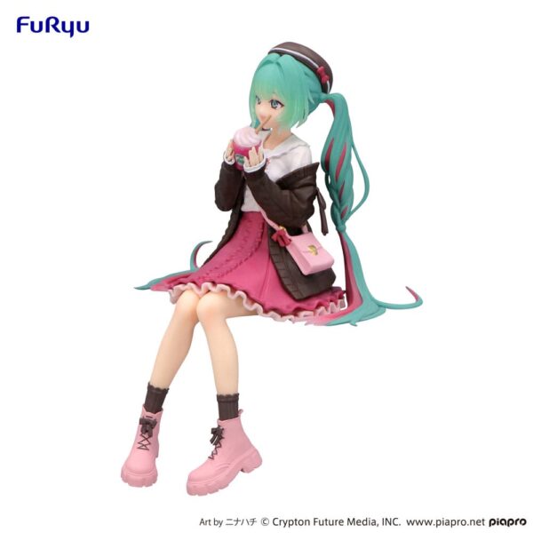 Hatsune Miku Noodle Stopper PVC figuur: Sügiskohting roosa värviversioon (14 cm)