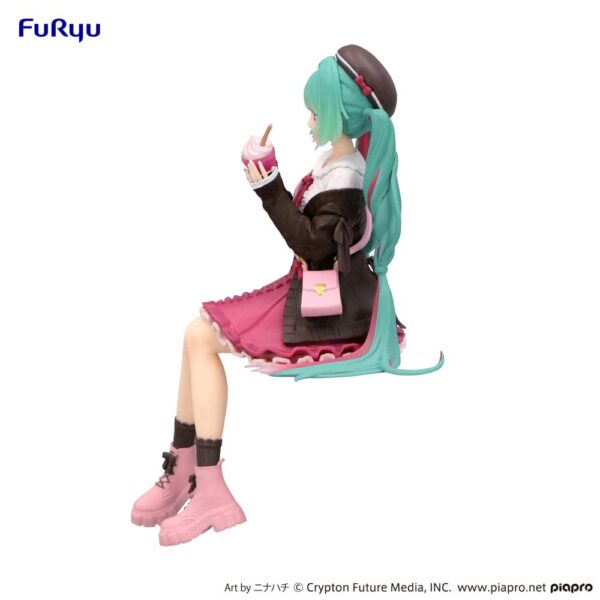 Hatsune Miku Noodle Stopper PVC figuur: Sügiskohting roosa värviversioon (14 cm)