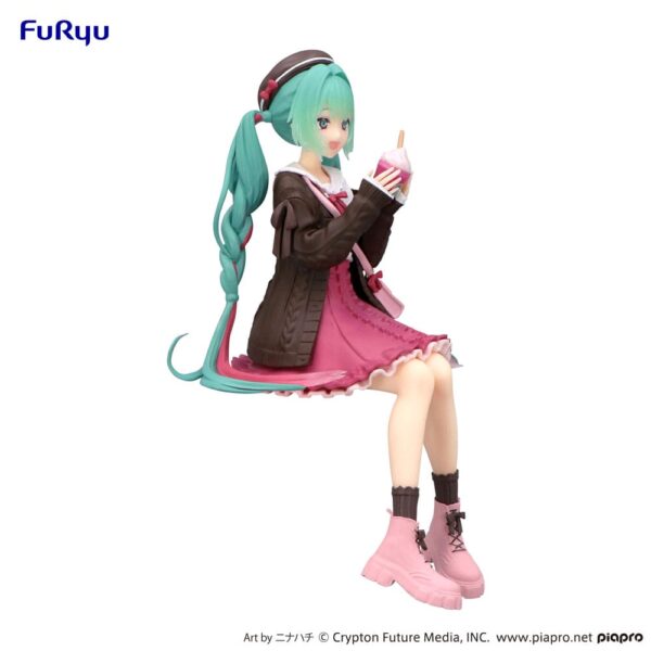 Hatsune Miku Noodle Stopper PVC figuur: Sügiskohting roosa värviversioon (14 cm)