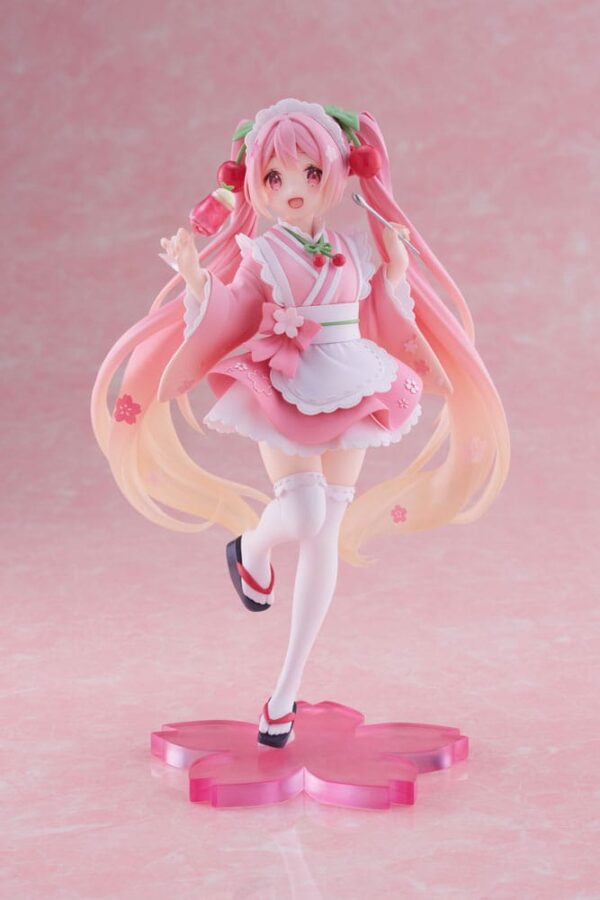 Hatsune Miku PVC фигурка: Новая версия Sakura Miku в стиле японского кафе, 18 см