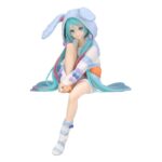 Hatsune Miku Noodle Stopper PVC Fiigur Hatsune Miku Rabbit Ear Hood Pajama Blue Color Ver. 14 cm