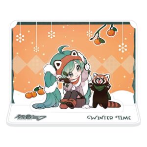 Hatsune Miku akrüülist figuurihoidja Miku ja punapanda (talveaeg) 11 cm