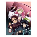 Pleed Demon Slayer: Kimetsu no Yaiba — Tanjiro, Mitsuri, Muichiro, 120 x 160 cm