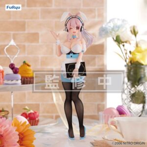 Фигурка Super Sonico BiCute Bunnies из ПВХ — Официантка, светло-голубая версия, 28 см
