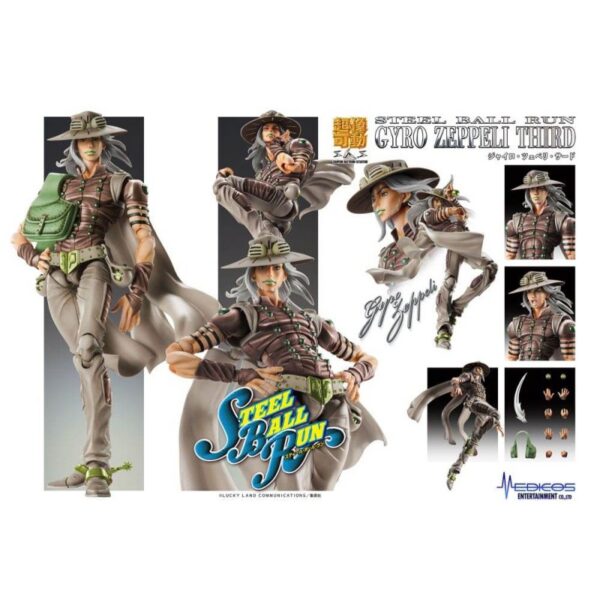 JoJo's Bizarre Adventure Part7 Steel Ball Run Super Action Action Figure Chozokado Gyro Zeppeli Third 16 cm