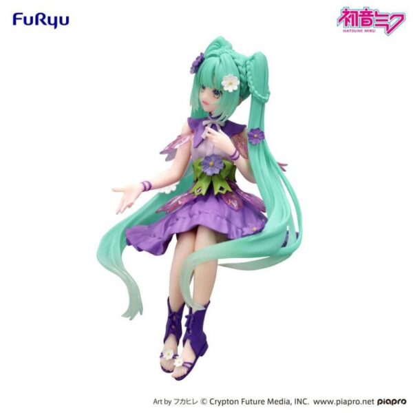 ChatGPT сказал: Фигурка Hatsune Miku Noodle Stopper из ПВХ — Цветочная фея: Космос, фиолетовая версия, 14 см