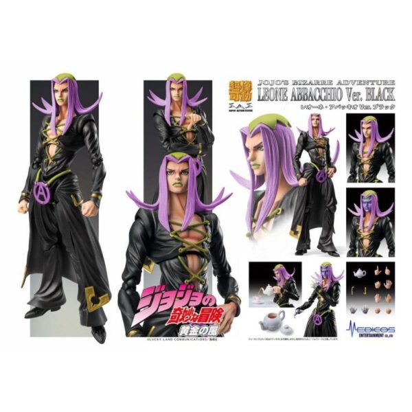 JoJo's Bizarre Adventure Part 5 Super Action Action Figure Chozokado Leone Abbacchio Black Ver. 16 cm