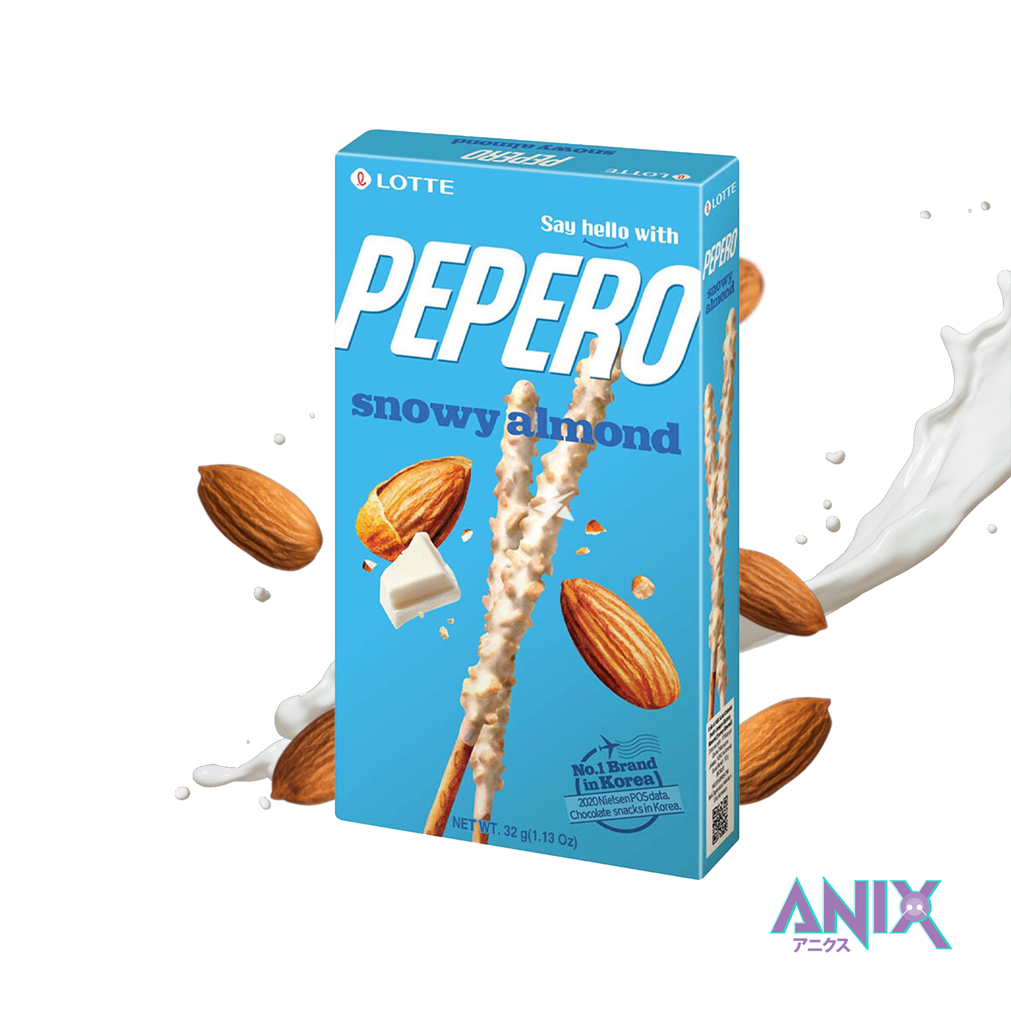 KR Pepero cookie sticks snowy almonds 32g