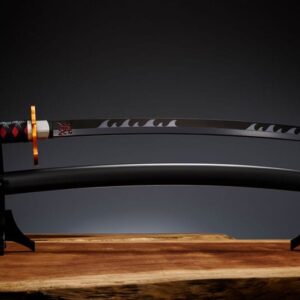 Deemonitapja: Kimetsu no Yaiba Proplica Replica 1/1 Nichirin Sword (Tanjiro Kamado) Kyojuro Rengoku´s Sword Gueard Ver. 88 cm