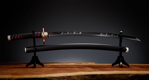 Deemonitapja: Kimetsu no Yaiba Proplica Replica 1/1 Nichirin Sword (Tanjiro Kamado) Kyojuro Rengoku´s Sword Gueard Ver. 88 cm