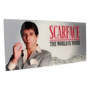 Scarface klaasplakat The World Is Yours (Hall taust) 60 x 30 cm