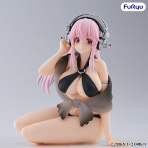 Статуэтка «Super Sonico Noodle Stopper» из ПВХ, Super Sonico в купальнике, чёрная версия, 10 см