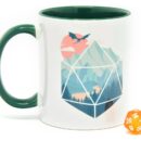 Подарочный набор Glassstaff: кружка и кубик D20. Сцена с кубиком D20