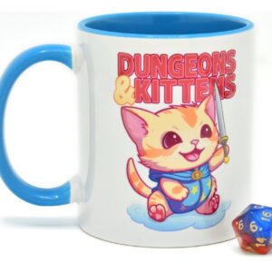 Подарочный набор Glassstaff: кружка и кубик D20 «Dungeons & Kittens»