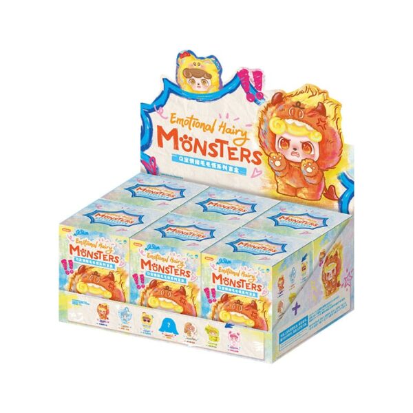QKid: „Emotional Hairy Monsters“ seeria üllatuskarp, figuur 12–14 cm, väljapanek (6)