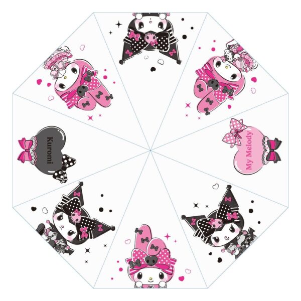 Зонт из серии «Sanrio Pink Black Party» с изображением Куроми и Май Мелоди, прозрачный