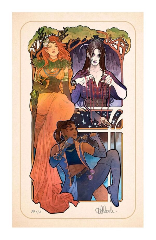 Художественный принт «Critical Role» от Мариши Рэй: иллюстрации в стиле ар-нуво к 10-летию сериала, 46 × 28 см — без рамки