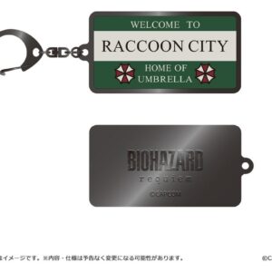 Resident Evil Requiem Metal-Keychain Raccoon City Welcome Sign