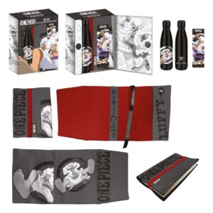Подарочный набор: стальная бутылка «One Piece», наклейка и обложка для книги с изображением Луффи