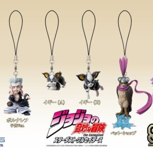 JoJo’s Bizarre Adventure: Stardust Crusaders Mini figures Set Chozo Mascot Strap Collection Blind Box (6)