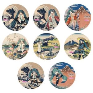 Katsushika Hokusai x Hatsune Miku Pins 6 cm Blind Box Assortment (8)