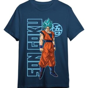 Dragon Ball Super T-Shirt Goku Super Saiyan Blue Denim Size S
