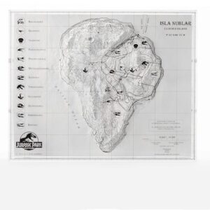 Jurassic Park Topographic Map Isla Nublar