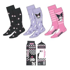 Набор из 3 пар носков Sanrio с изображением Куроми, размер 36–43