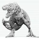 Dungeons & Dragons Nolzuri imelised miniatuurid – värvimata Tyrannosaurus-zombie-miniatuur, 20 cm