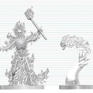 Dungeons & Dragons Nolzur’s Marvelous Miniatures Unpainted Miniature Flaming Skeleton & Flameskull 14 cm